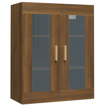vidaXL Κρεμαστό Ντουλάπι Τοίχου Καφέ Δρυς 69,5x34x90cm Επεξ. Ξύλο 1 τεμ.