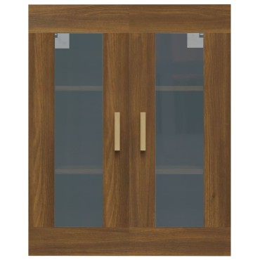 vidaXL Κρεμαστό Ντουλάπι Τοίχου Καφέ Δρυς 69,5x34x90cm Επεξ. Ξύλο 1 τεμ.