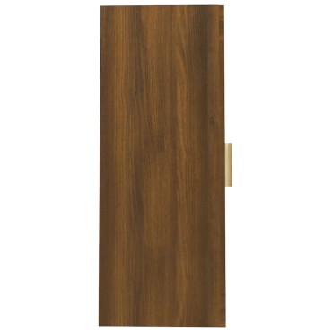 vidaXL Κρεμαστό Ντουλάπι Τοίχου Καφέ Δρυς 69,5x34x90cm Επεξ. Ξύλο 1 τεμ.