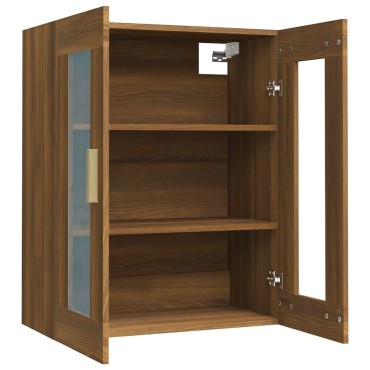 vidaXL Κρεμαστό Ντουλάπι Τοίχου Καφέ Δρυς 69,5x34x90cm Επεξ. Ξύλο 1 τεμ.