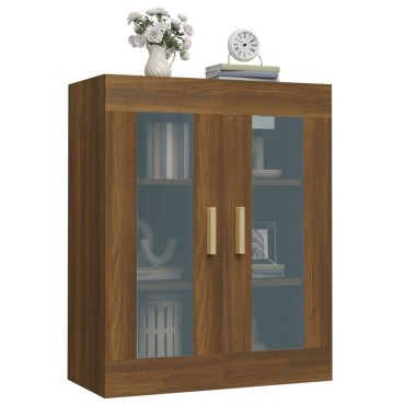 vidaXL Κρεμαστό Ντουλάπι Τοίχου Καφέ Δρυς 69,5x34x90cm Επεξ. Ξύλο 1 τεμ.