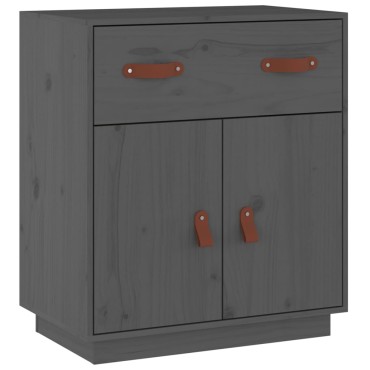 vidaXL Μπουφές Γκρι 65,5x40x75cm από Μασίφ Ξύλο Πεύκου 1 τεμ.