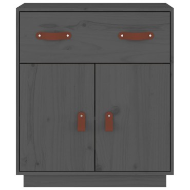 vidaXL Μπουφές Γκρι 65,5x40x75cm από Μασίφ Ξύλο Πεύκου 1 τεμ.