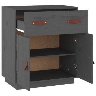 vidaXL Μπουφές Γκρι 65,5x40x75cm από Μασίφ Ξύλο Πεύκου 1 τεμ.