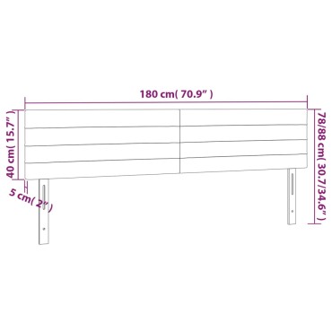 vidaXL Κεφαλάρια Σκ. Γκρι 180x5x78/88cm Ύφασμα