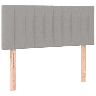 vidaXL Κεφαλάρι Κρεβατιού Ανοιχτό Γκρι 100x5x78/88cm Υφασμάτινο 1 τεμ.