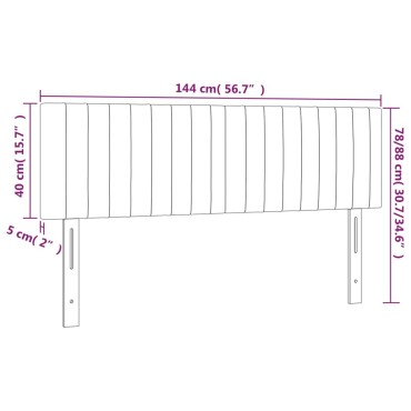 vidaXL Κεφαλάρια Κρεβατιού 2 τεμ. Σκ. Γκρι 72x5x78/88cm Υφασμάτινα