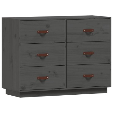 vidaXL Συρταριέρα Γκρι 100x40x75cm από Μασίφ Ξύλο Πεύκου 1 τεμ.