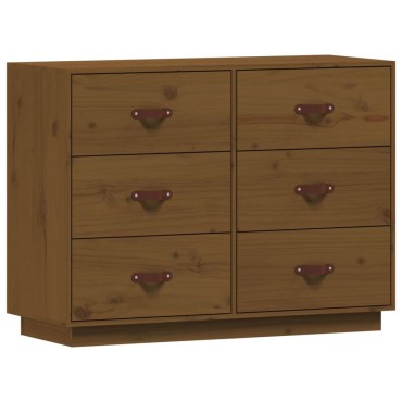 vidaXL Ντουλάπι Καφέ Μελί 100x4x75cm από Μασίφ Ξύλο Πεύκου 1 τεμ.