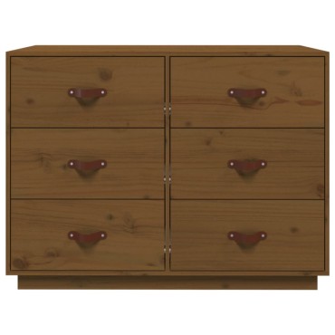 vidaXL Ντουλάπι Καφέ Μελί 100x4x75cm από Μασίφ Ξύλο Πεύκου 1 τεμ.