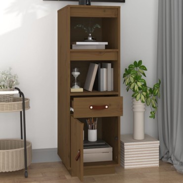 vidaXL Ντουλάπι Ψηλό Καφέ Μέλι 34x40x108,5cm από Μασίφ Ξύλο Πεύκου 1 τεμ.