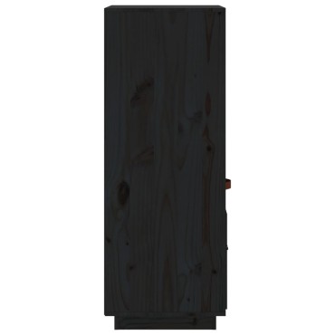 vidaXL Ντουλάπι Ψηλό Μαύρο 34x40x108,5cm από Μασίφ Ξύλο Πεύκου 1 τεμ.