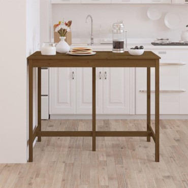 vidaXL Τραπέζι Μπαρ μελί καφέ 140x80x110cm από Μασίφ Ξύλο Πεύκου 1 τεμ.
