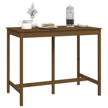 vidaXL Τραπέζι Μπαρ μελί καφέ 140x80x110cm από Μασίφ Ξύλο Πεύκου 1 τεμ.