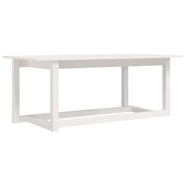 vidaXL Τραπεζάκι Σαλονιού Λευκό 110x55x45cm από Μασίφ Ξύλο Πεύκου 1 τεμ.
