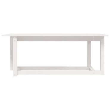 vidaXL Τραπεζάκι Σαλονιού Λευκό 110x55x45cm από Μασίφ Ξύλο Πεύκου 1 τεμ.