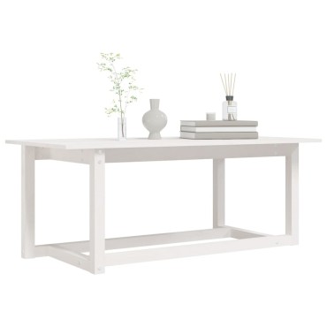 vidaXL Τραπεζάκι Σαλονιού Λευκό 110x55x45cm από Μασίφ Ξύλο Πεύκου 1 τεμ.