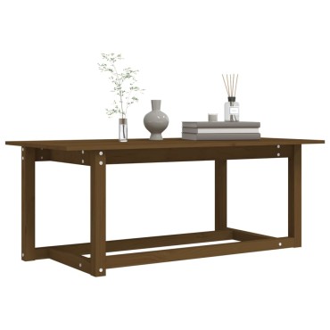 vidaXL Τραπεζάκι Σαλονιού Καφέ Μελί 110x55x45cm Μασίφ Ξύλο Πεύκου 1 τεμ.
