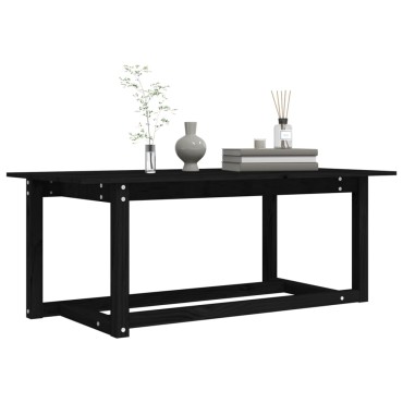 vidaXL Τραπεζάκι Σαλονιού Μαύρο 110x55x45cm από Μασίφ Ξύλο Πεύκου 1 τεμ.