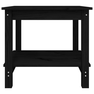 vidaXL Τραπεζάκι Σαλονιού Μαύρο 50x50x45cm από Μασίφ Ξύλο Πεύκου 1 τεμ.