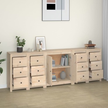 vidaXL Συρταριέρα 230x35x80cm από Μασίφ Ξύλο Πεύκου 1 τεμ.