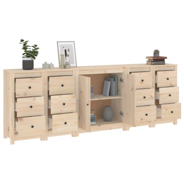 vidaXL Συρταριέρα 230x35x80cm από Μασίφ Ξύλο Πεύκου 1 τεμ.