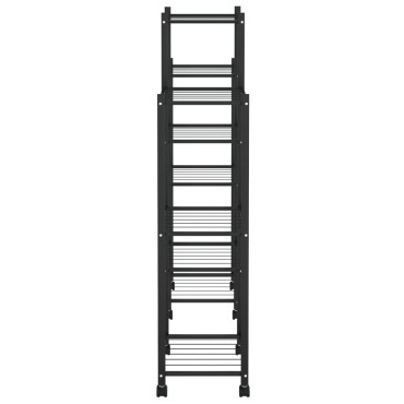 vidaXL Βάση Λουλουδιών με Ρόδες 83x25x103,5 εκ. Μαύρη Σιδερένια