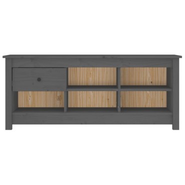 vidaXL Παπουτσοθήκη Γκρί 110x38x45,5cm από Μασίφ Ξύλο Πεύκου