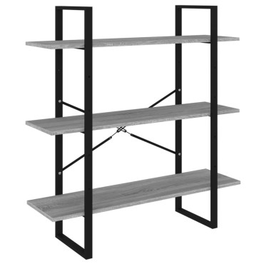 vidaXL Βιβλιοθήκη Γκρι Sonoma 100x30x105cm από Επεξεργασμένο Ξύλο 1 τεμ.