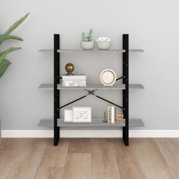 vidaXL Βιβλιοθήκη Γκρι Sonoma 100x30x105cm από Επεξεργασμένο Ξύλο 1 τεμ.