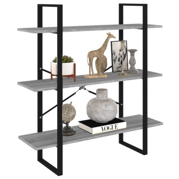 vidaXL Βιβλιοθήκη Γκρι Sonoma 100x30x105cm από Επεξεργασμένο Ξύλο 1 τεμ.