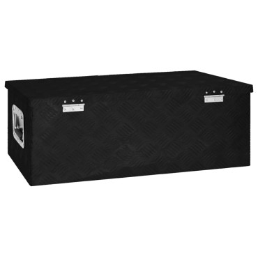 vidaXL Κουτί Αποθήκευσης Μαύρο 80 x 39 x 30 εκ. από Αλουμίνιο