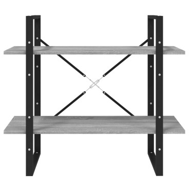 vidaXL Βιβλιοθήκη με 5 Ράφια Γκρι Sonoma 80x30x175cm Επεξεργ. Ξύλο 1 τεμ.