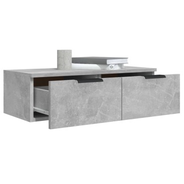 vidaXL Ντουλάπια Τοίχου 2 τεμ. Γκρι Σκυρ. 68x30x20cm Επεξ. Ξύλο