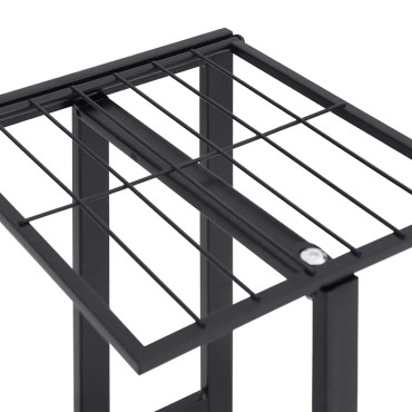 vidaXL Βάση Λουλουδιών 5 Επιπέδων με Ρόδες 83x25x103,5 εκ Μαύρη Σίδερο