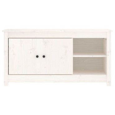 vidaXL Έπιπλο Τηλεόρασης Λευκό 103x36,5x52cm από Μασίφ Ξύλο Πεύκου