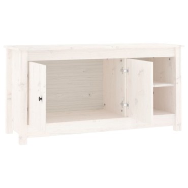 vidaXL Έπιπλο Τηλεόρασης Λευκό 103x36,5x52cm από Μασίφ Ξύλο Πεύκου