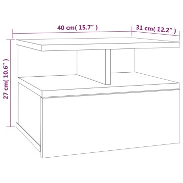vidaXL Κομοδίνα Κρεμαστά Καφέ Δρυς 40x31x27cm Επεξεργ. Ξύλο 1 τεμ.