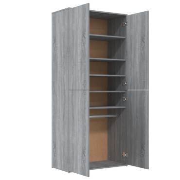 vidaXL Παπουτσοθήκη Γκρι Sonoma 80x39x178cm από Επεξεργασμένο Ξύλο