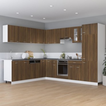 vidaXL Ντουλάπι Ψυγείου Lyon Καφέ Δρυς 60x57x207cm Επεξεργ. Ξύλο 1 τεμ.