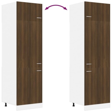 vidaXL Ντουλάπι Ψυγείου Lyon Καφέ Δρυς 60x57x207cm Επεξεργ. Ξύλο 1 τεμ.