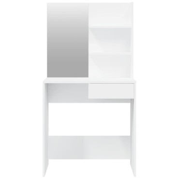 vidaXL Μπουντουάρ με Καθρέφτη Λευκό 74,5x40x141cm