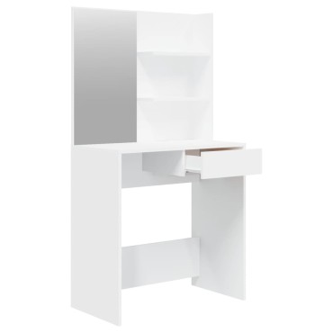 vidaXL Μπουντουάρ με Καθρέφτη Λευκό 74,5x40x141cm