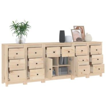 vidaXL Συρταριέρα 230x35x80cm από Μασίφ Ξύλο Πεύκου 1 τεμ.