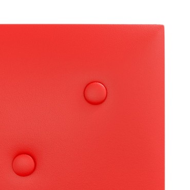 vidaXL Πάνελ Τοίχου 12 τεμ. Κόκκινα 30 x 30 εκ. 1,08 μ² Συνθ. Δέρμα