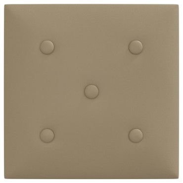 vidaXL Πάνελ Τοίχου 12 τεμ. Καπουτσίνο 30 x 30 εκ. 1,08 μ² Συνθ. Δέρμα