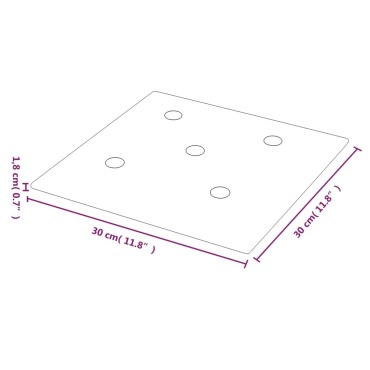vidaXL Πάνελ Τοίχου 12 τεμ. Καπουτσίνο 30 x 30 εκ. 1,08 μ² Συνθ. Δέρμα