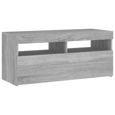 vidaXL Έπιπλο Τηλεόρασης με LED Γκρι Sonoma 90x35x40cm