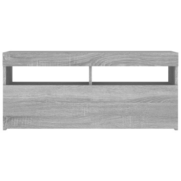 vidaXL Έπιπλο Τηλεόρασης με LED Γκρι Sonoma 90x35x40cm