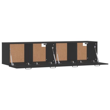 vidaXL Ντουλάπια Τοίχου 2 τεμ. Μαύρα 60x36,5x35cm Επεξεργασμένο Ξύλο